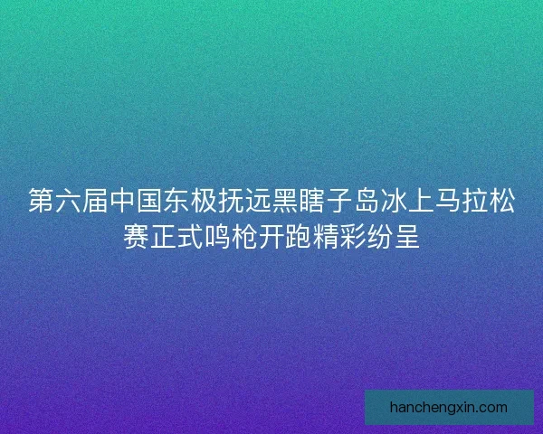 第六届中国东极抚远黑瞎子岛冰上马拉松赛正式鸣枪开跑精彩纷呈